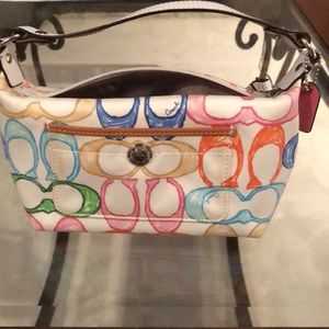 White Coach multi-colored Cs purse